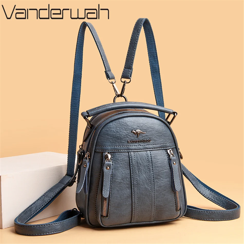 Women Bags In Sale - 4 In 1 Leather Backpacks Multifunction