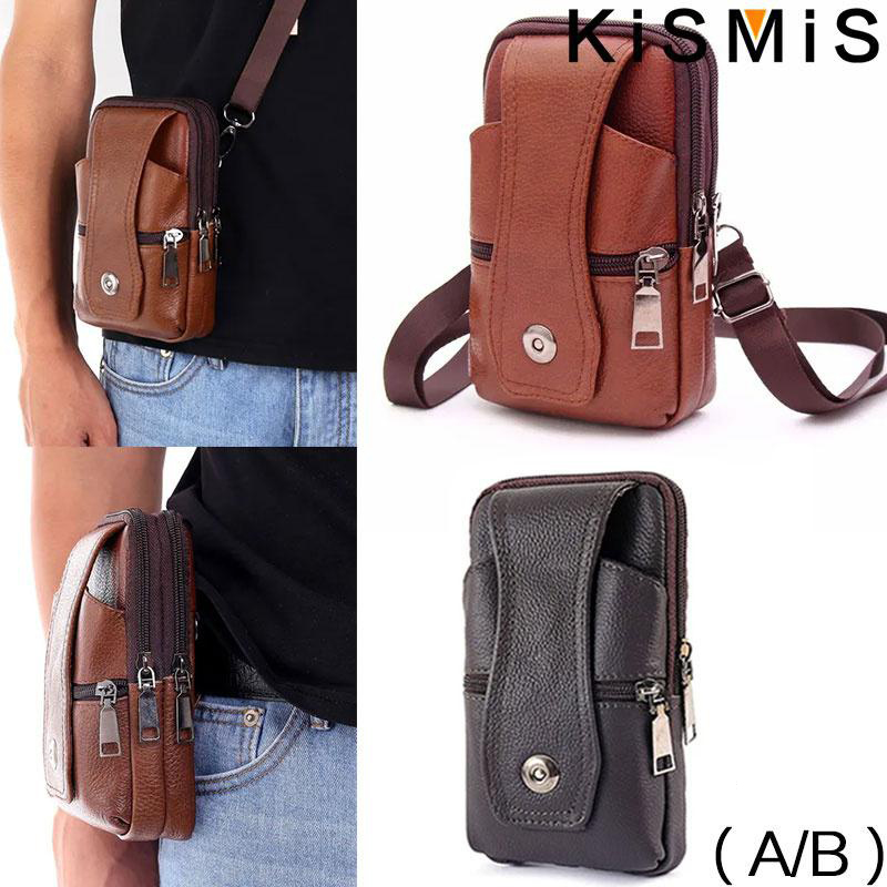 Saddle Bag Leather - KISMIS Fashion Men's Leather Waist Bag