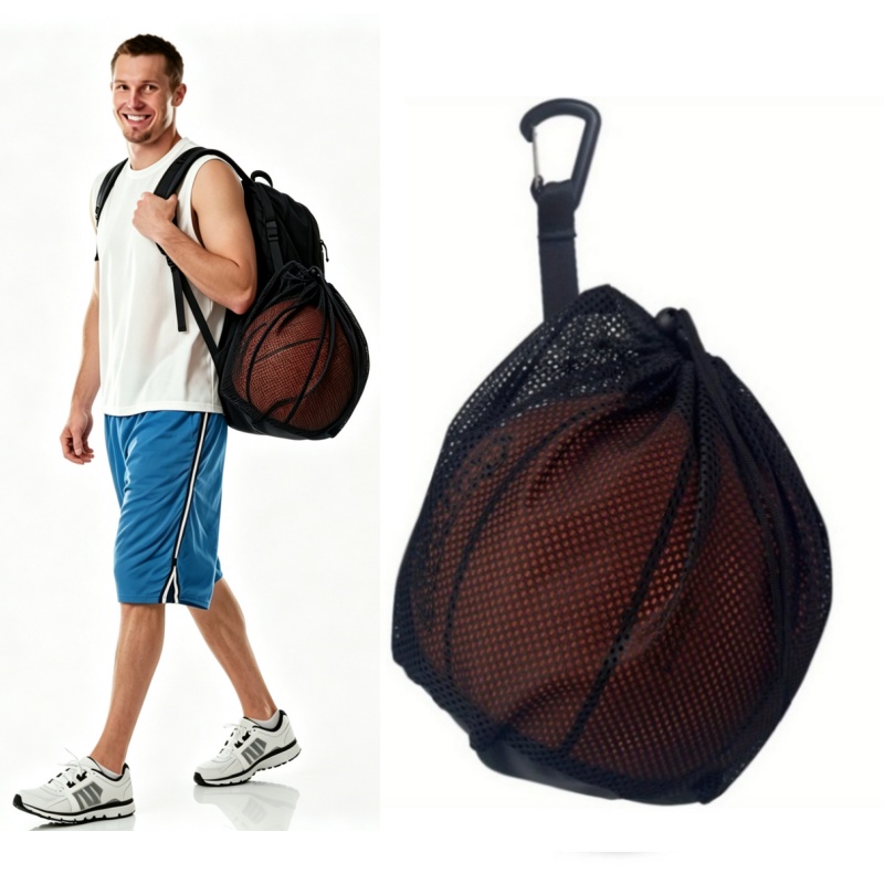 Mesh Net Bag - ﻿ Portable Drawstring Basketball Mesh Bag