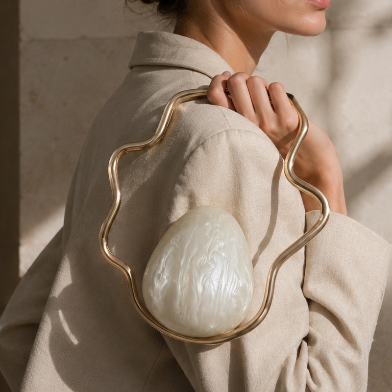 Evening Bag Beaded - Women mini Acrylic egg bag cute