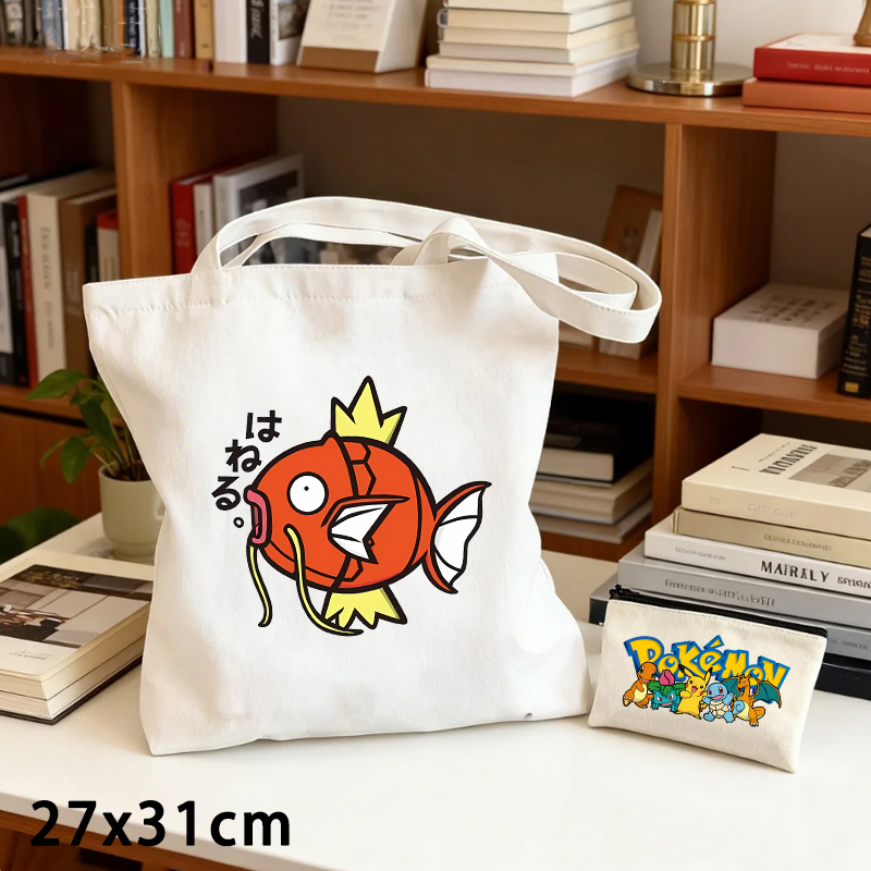 Women Bags Purses - 2PCS Pokemoned Canvas Bag and Coin