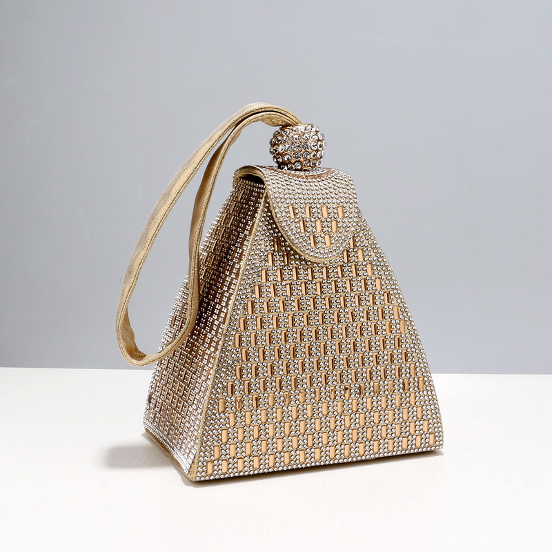Evening Bag Beaded - Shiny Crystal Clutch purse bucket Shoulder