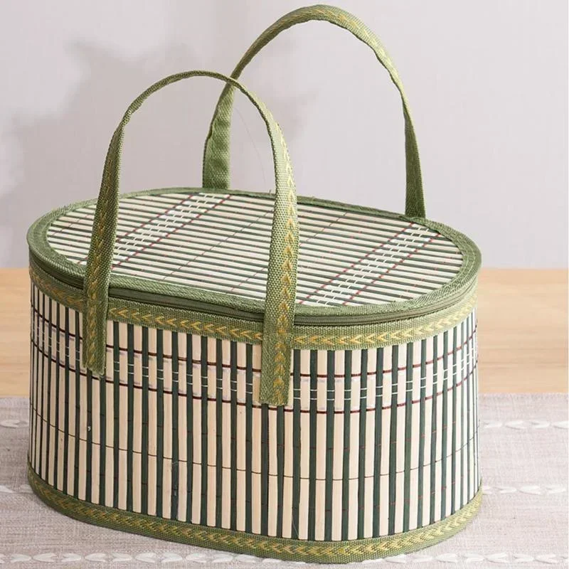 Women Bags Gift - Handcrafted Bamboo Tote Eco-friendly Fordable Picnic