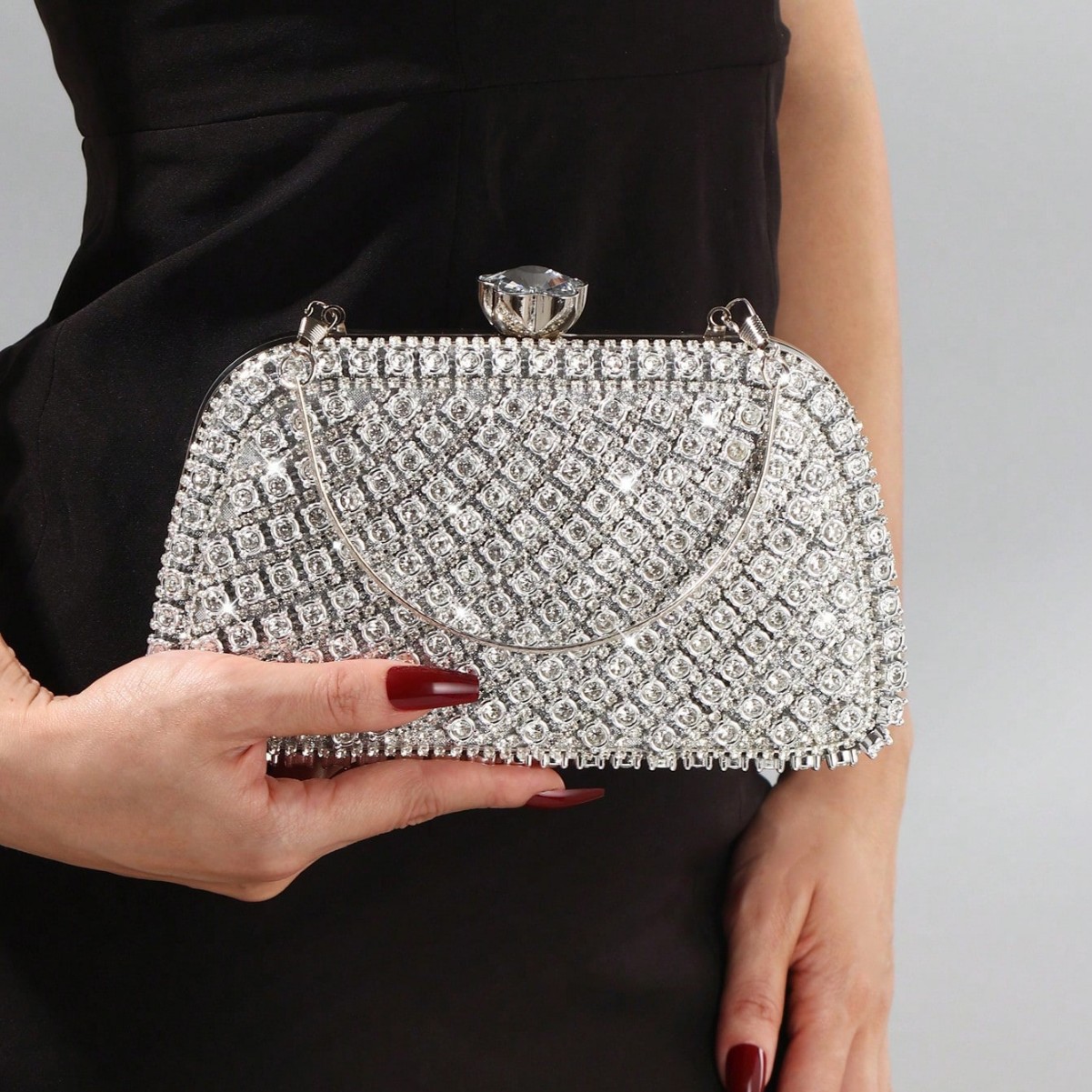Evening Bag Beaded - Luxury Diamonds Glitter Evening Bags Silver