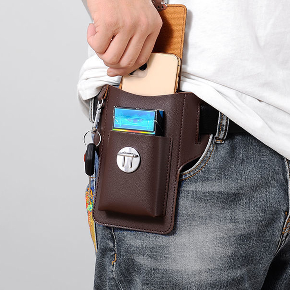 New Men Waist Bag Mobile Phone - Saddle Bag Leather review and price