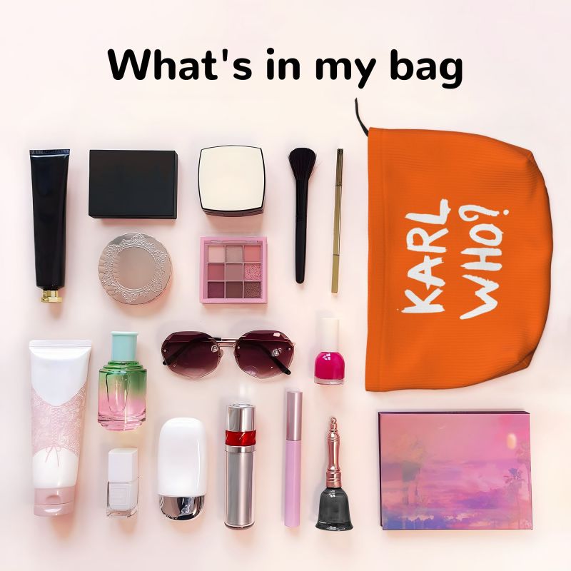 Karl Who Slogan Makeup Bag for - Women'S Karl Bags review and price