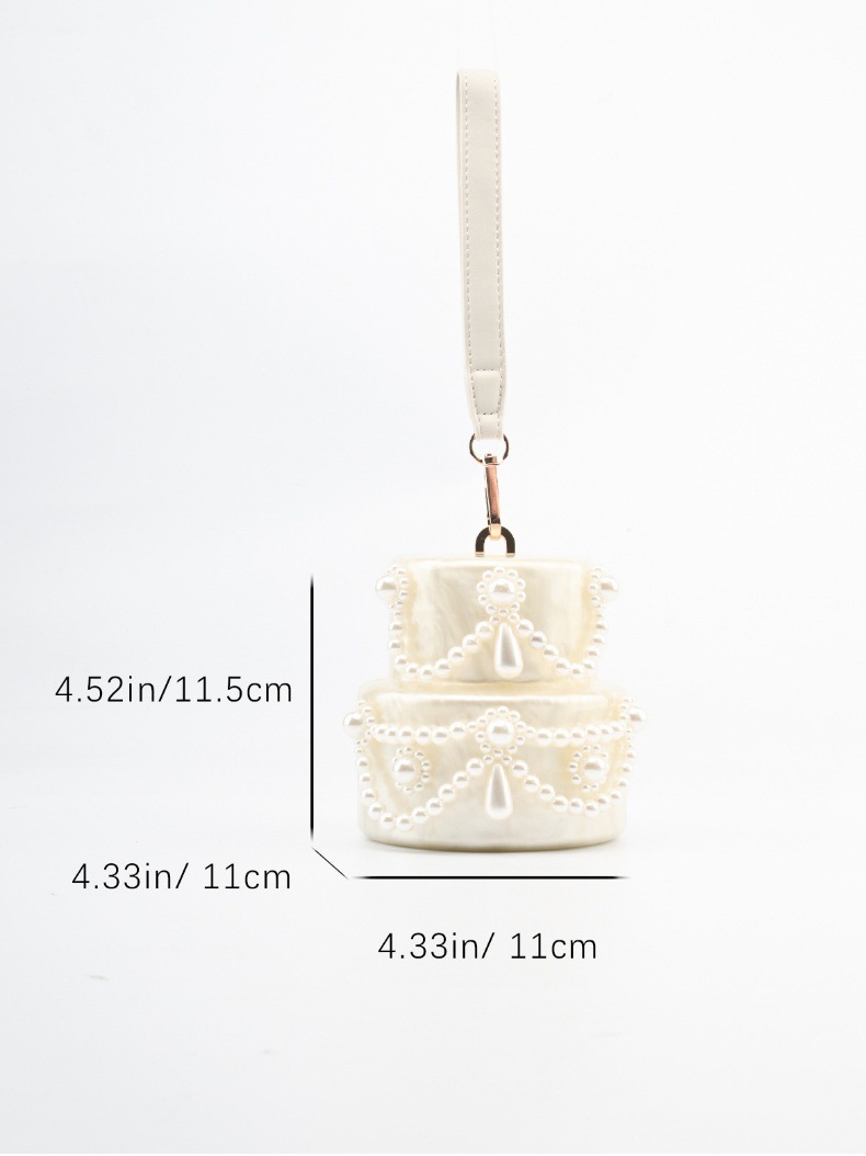 Cake shape clutch bag acrylic  - Evening Bag Beaded review and price
