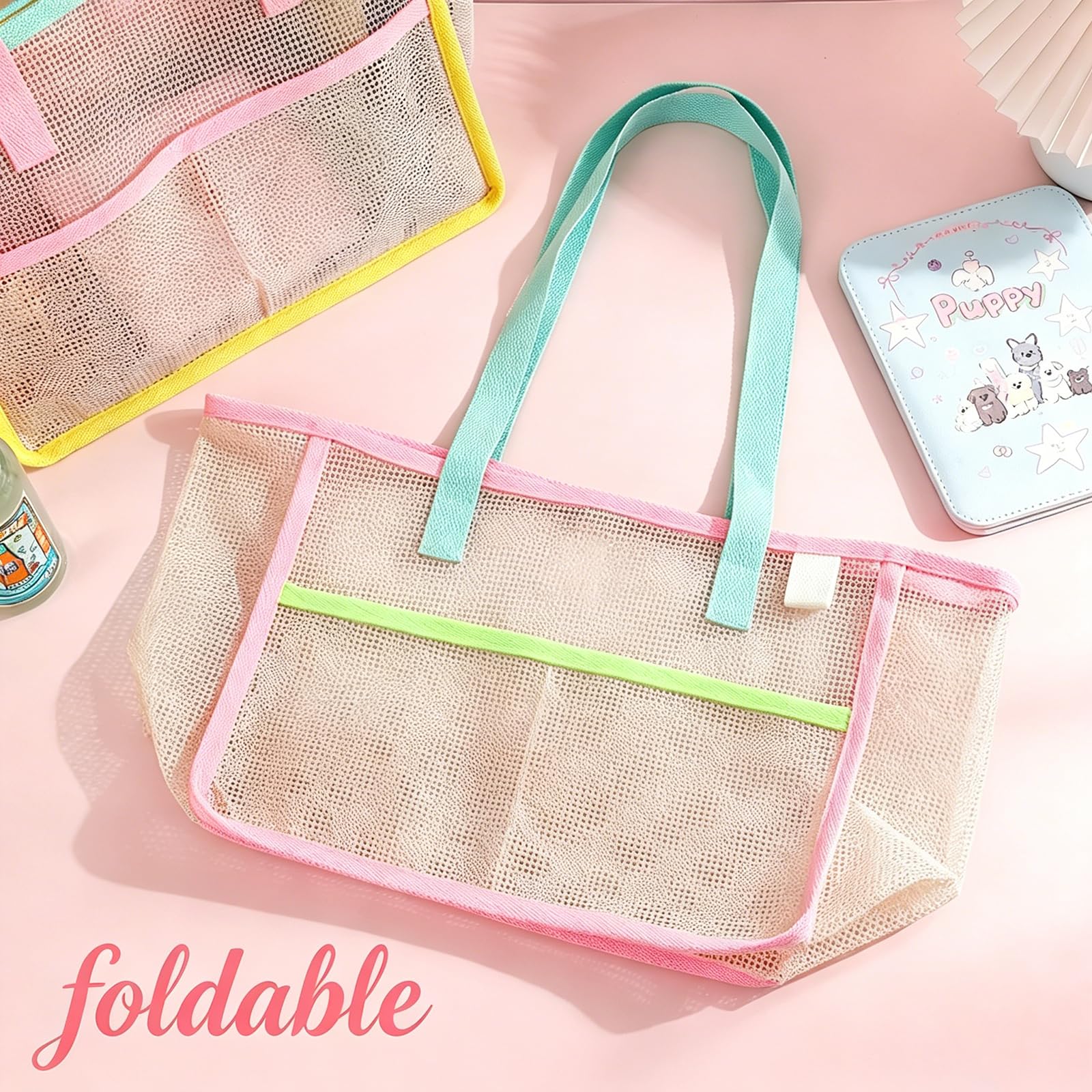 Beach Bags for Women Colorful  - Mesh Net Bag review and price