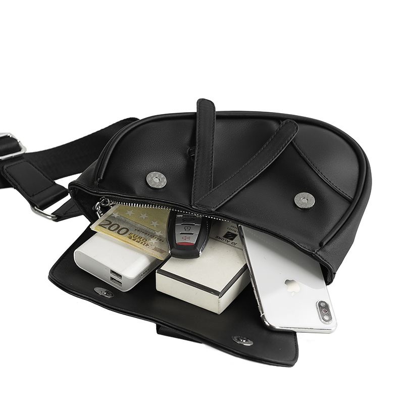 Men PU Male Breast Bag Casual  - Saddle Bag Leather review and price