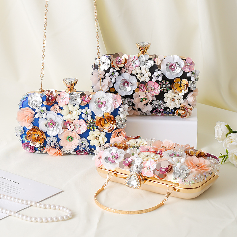 Floral Evening Dinner Handbag  - Evening Bag Beaded review and price
