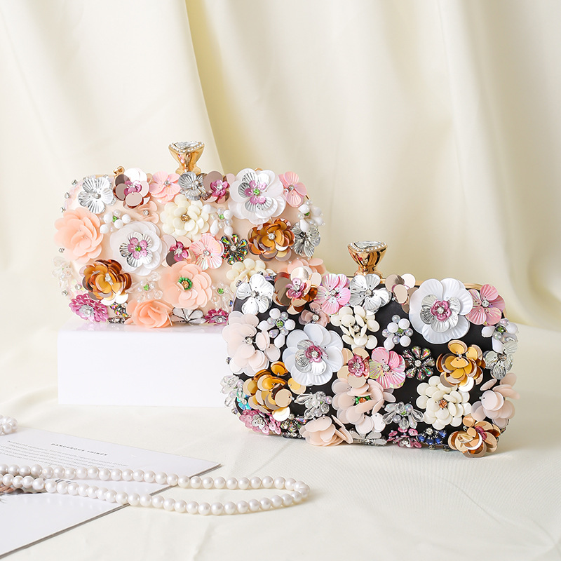 Floral Evening Dinner Handbag  - Evening Bag Beaded review and price