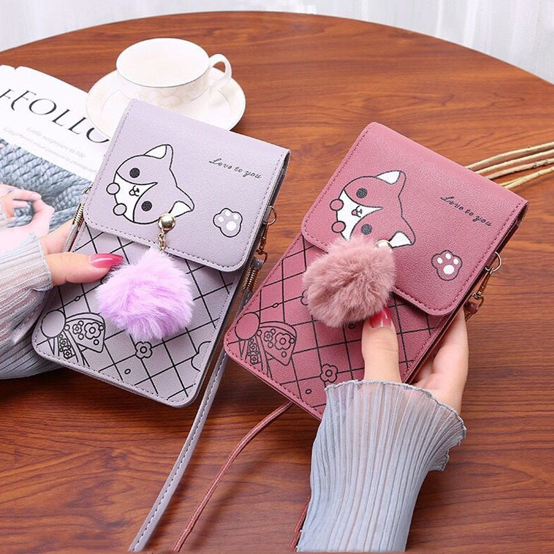 Cute Cartoon Pattern Touch-Scr - Women Bags Leather review and price