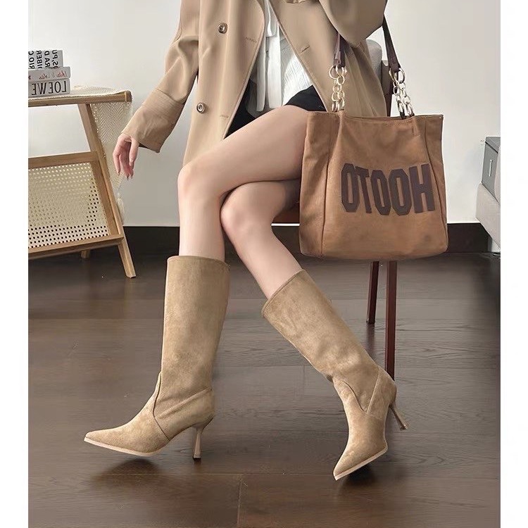 Cow Suede Mid-calf Modern Boot - Women Bags In Sale review and price