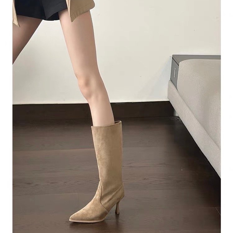 Cow Suede Mid-calf Modern Boot - Women Bags In Sale review and price