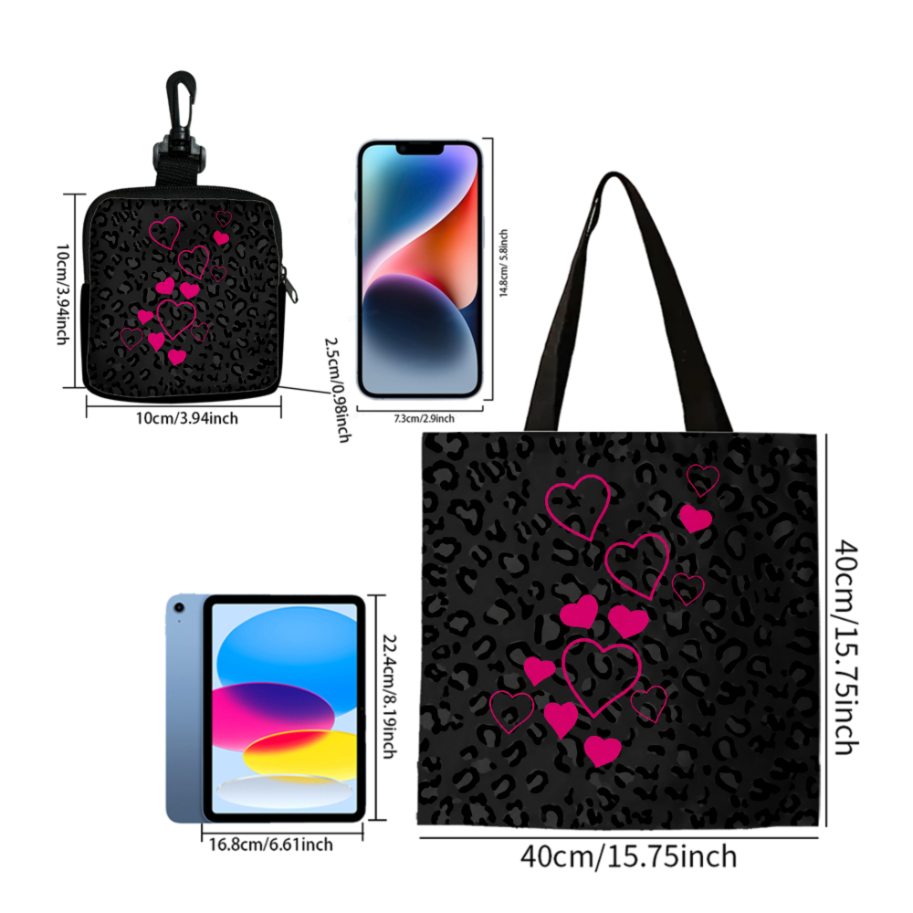 Black Leopard Print Pink Heart - Women Bags Gift review and price