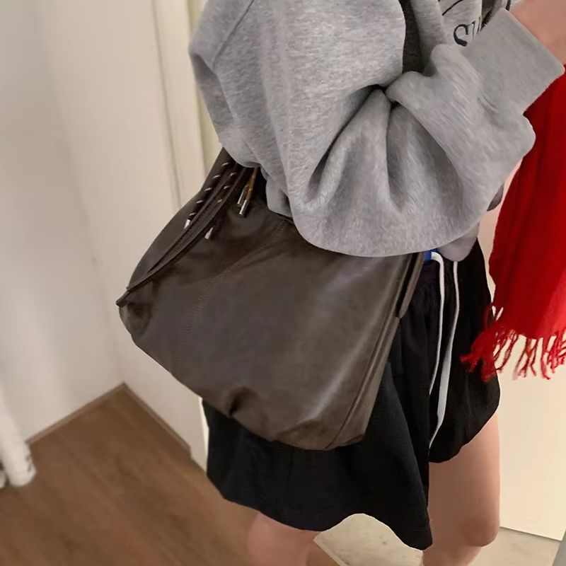 Vintage Large-Capacity Underar - Women Bags Leather review and price